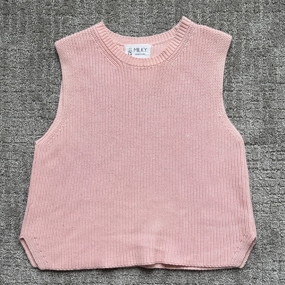 MLKY Pink Sleeveless Knit Top